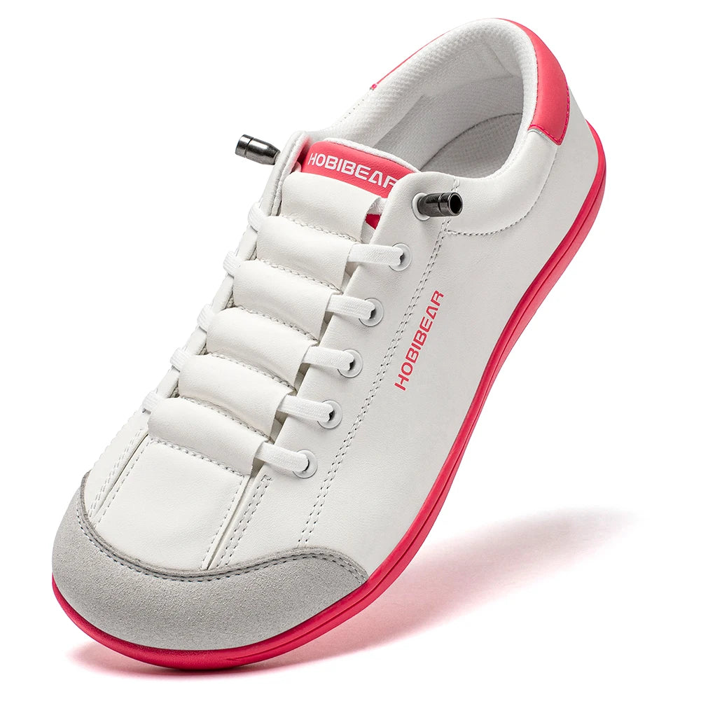 Unisex Barefoot Wide-Toe Minimalist Sneakers — Artificial Leather Adjustable Slip-On Walking Shoes
