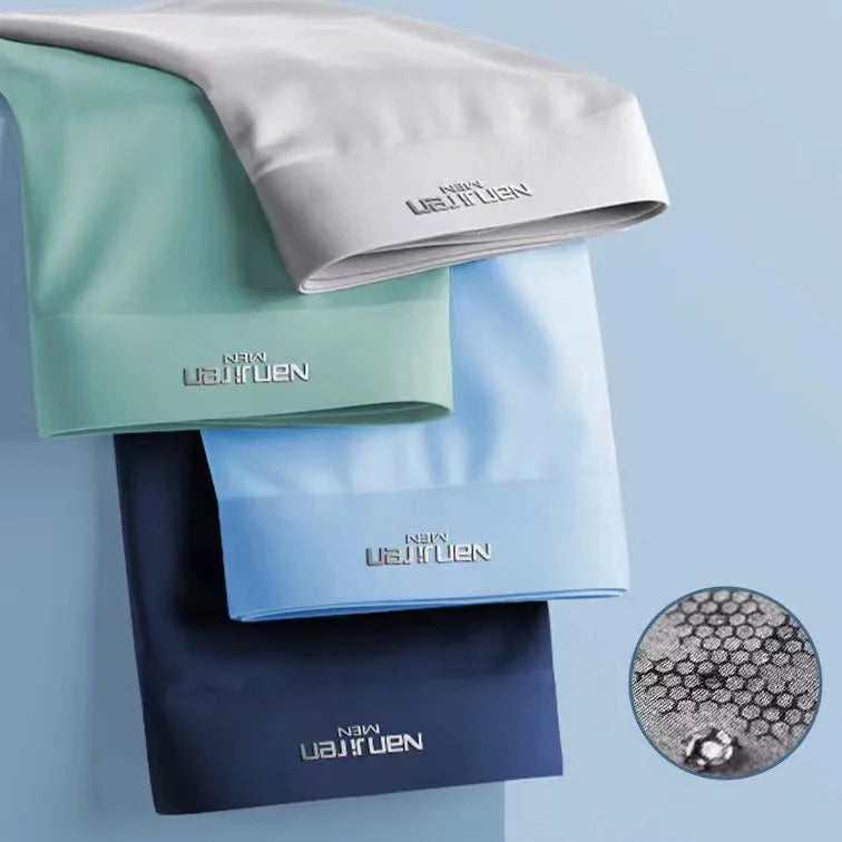 4-Pack Men's Ice Silk Boxer Shorts, Breathable Thin U-Pouch Underwear, Size L-6XL, Wholesale