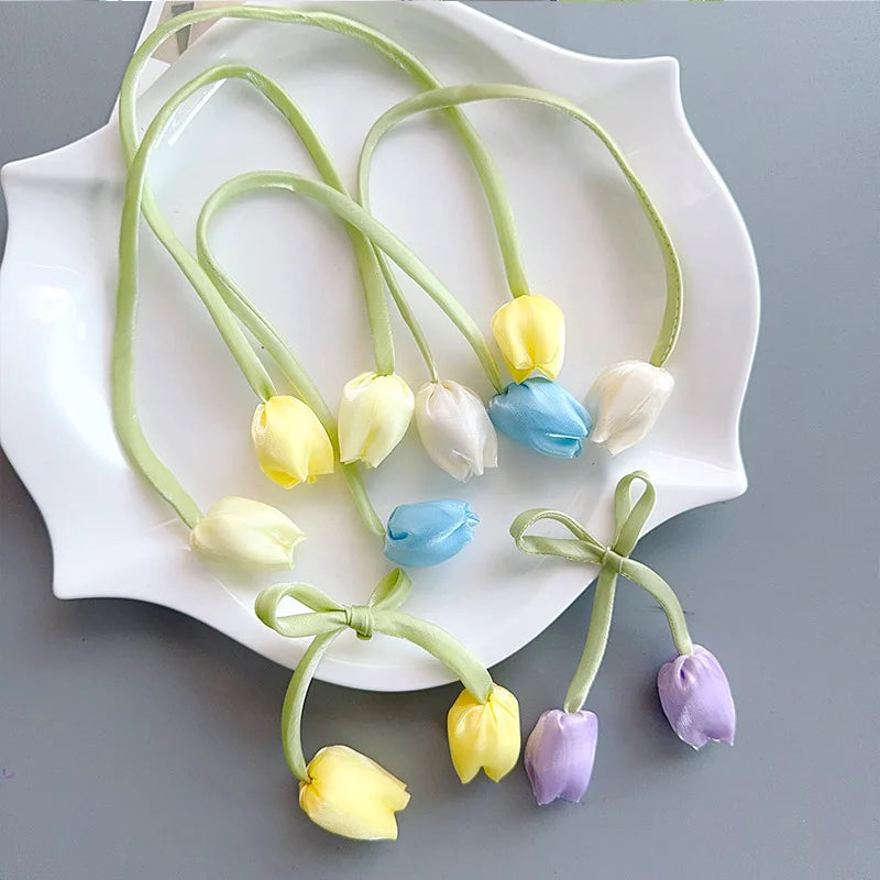 20-Pack Artificial Tulip Flower Hair Clips – DIY Hair Accessories & Headband Embellishments