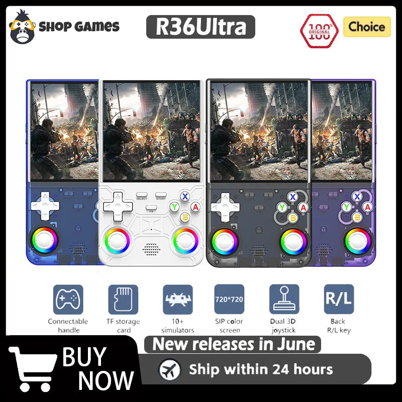 Portable Retro Handheld Game Console 4-Inch IPS 720x720 WiFi 16,000+ Games 1GB RAM 8GB Storage