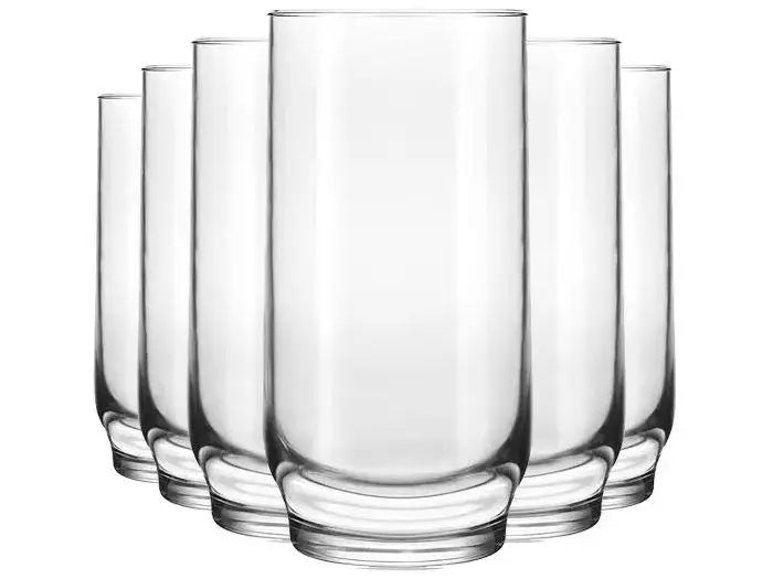 Smooth Glass Tumbler Set, 6-Piece 300ml (10.1 fl oz) Long Drink Glasses