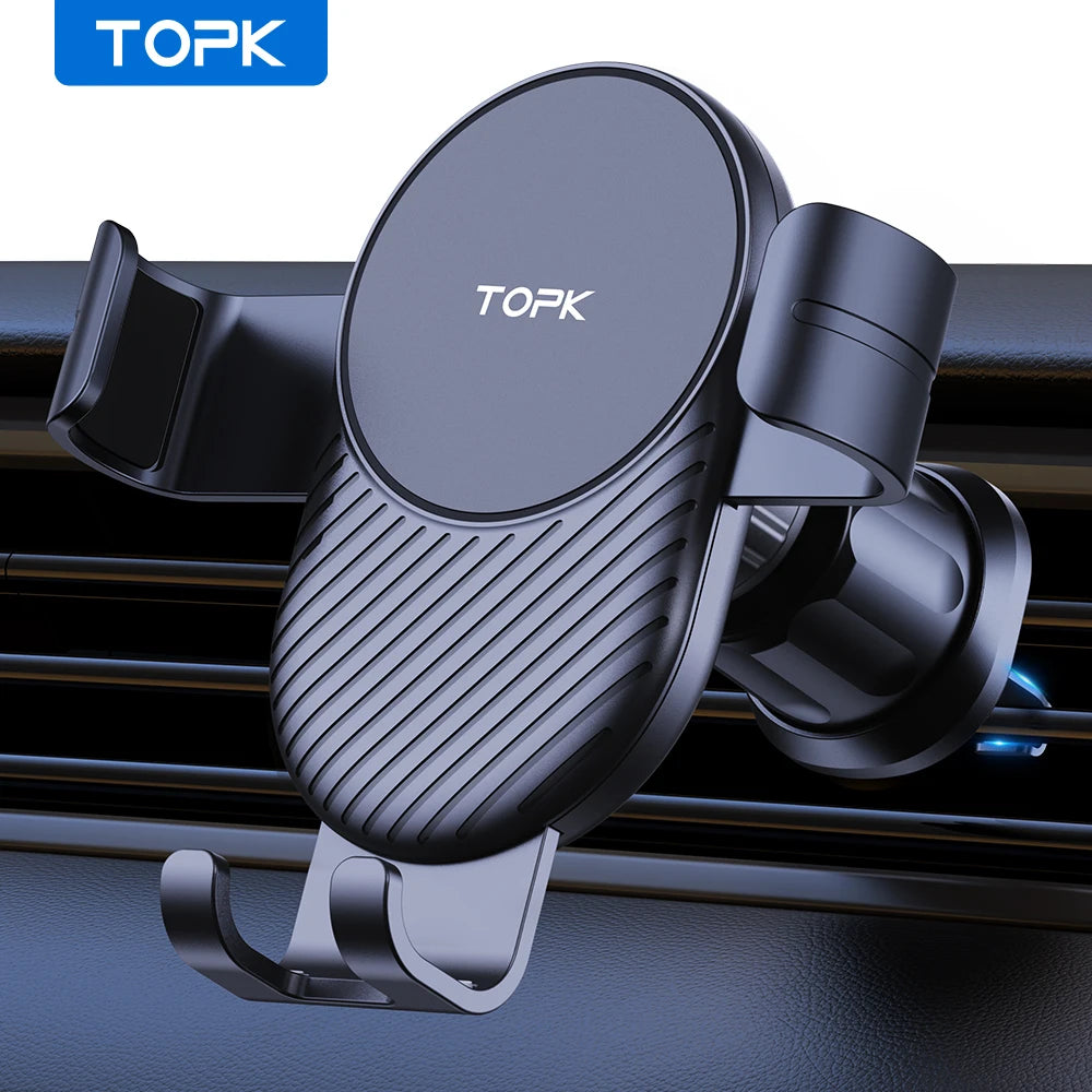 Adjustable Metal Gravity Car Phone Holder – Vent Mount for All Phones