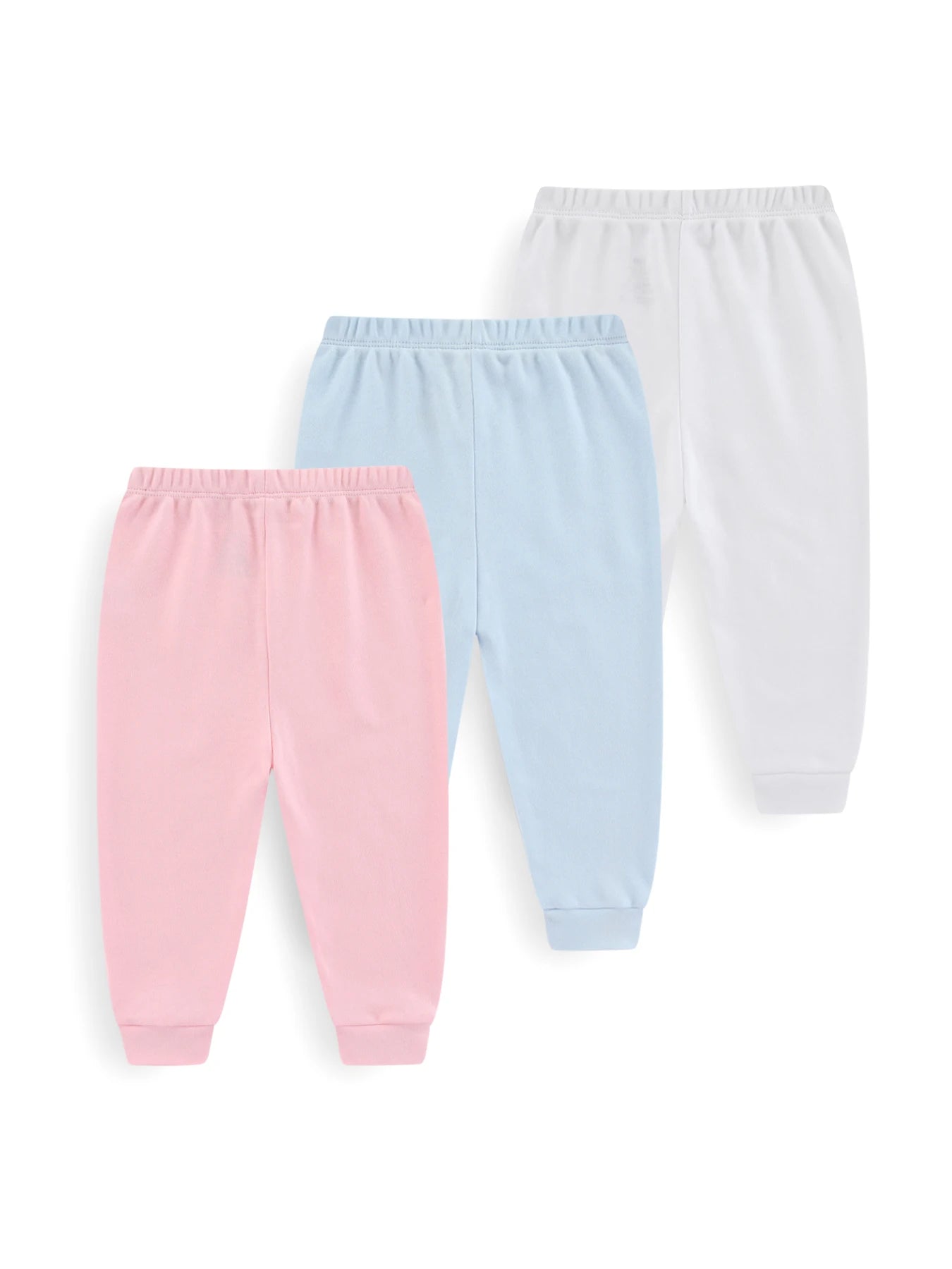 1/3-Pack All-Season 100% Cotton Baby Pants (0-12 Months) Soft Unisex Infant Trousers Elastic Waist Cartoon Print