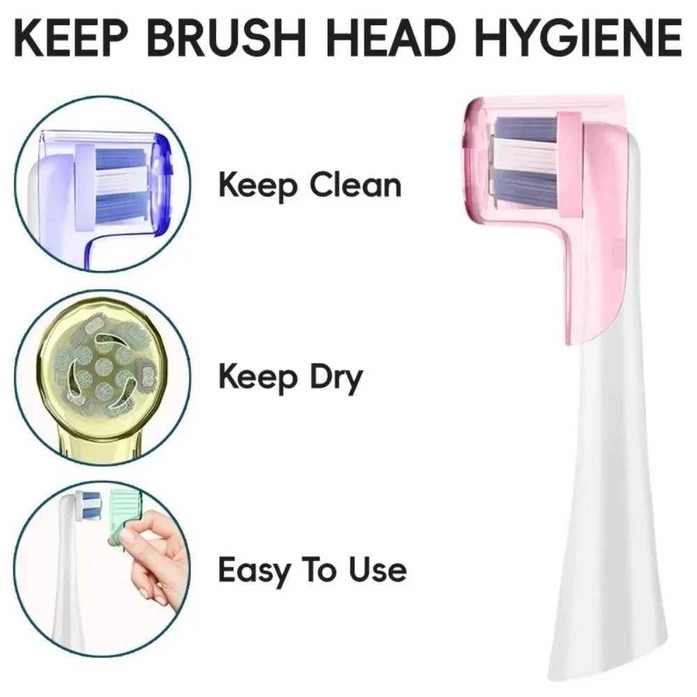 2/4-Pack Toothbrush Head Dustproof Covers - Ventilated Caps for Round Electric Toothbrush Heads