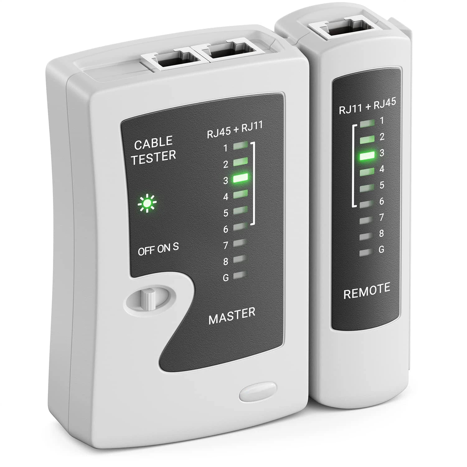 Ethernet Cable Tester for RJ45 & RJ11 — LAN Cat5/Cat5e/Cat6/Cat6a/Cat7 UTP Shielded