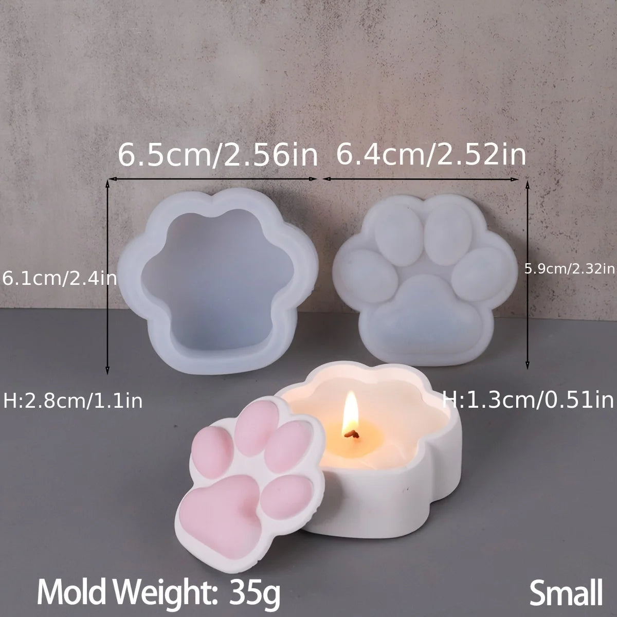 Cat Claw Silicone Mold with Lid - DIY Candle Jar, Resin & Concrete Casting Mold for Storage Box and Ashtray