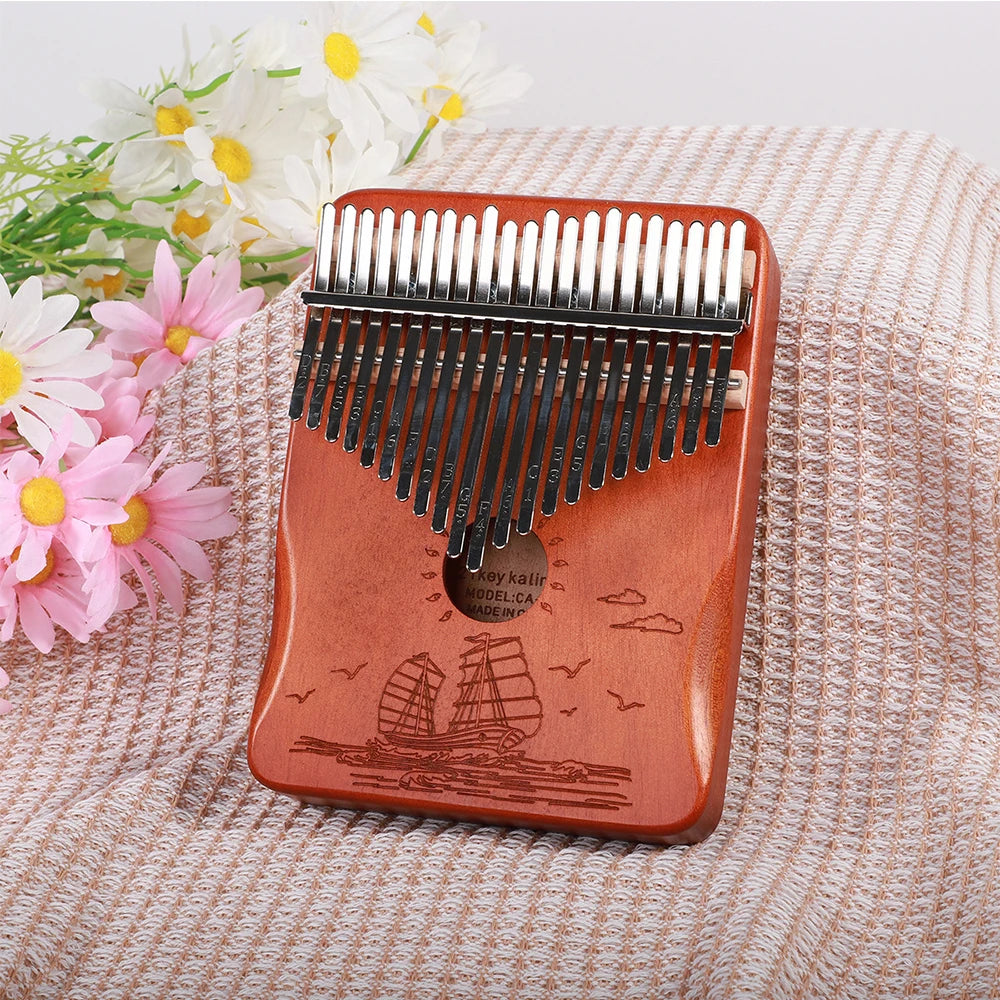 17 & 21-Key Kalimba Thumb Piano Finger Piano — Mahogany Mbira with Tuning Kit for Beginners