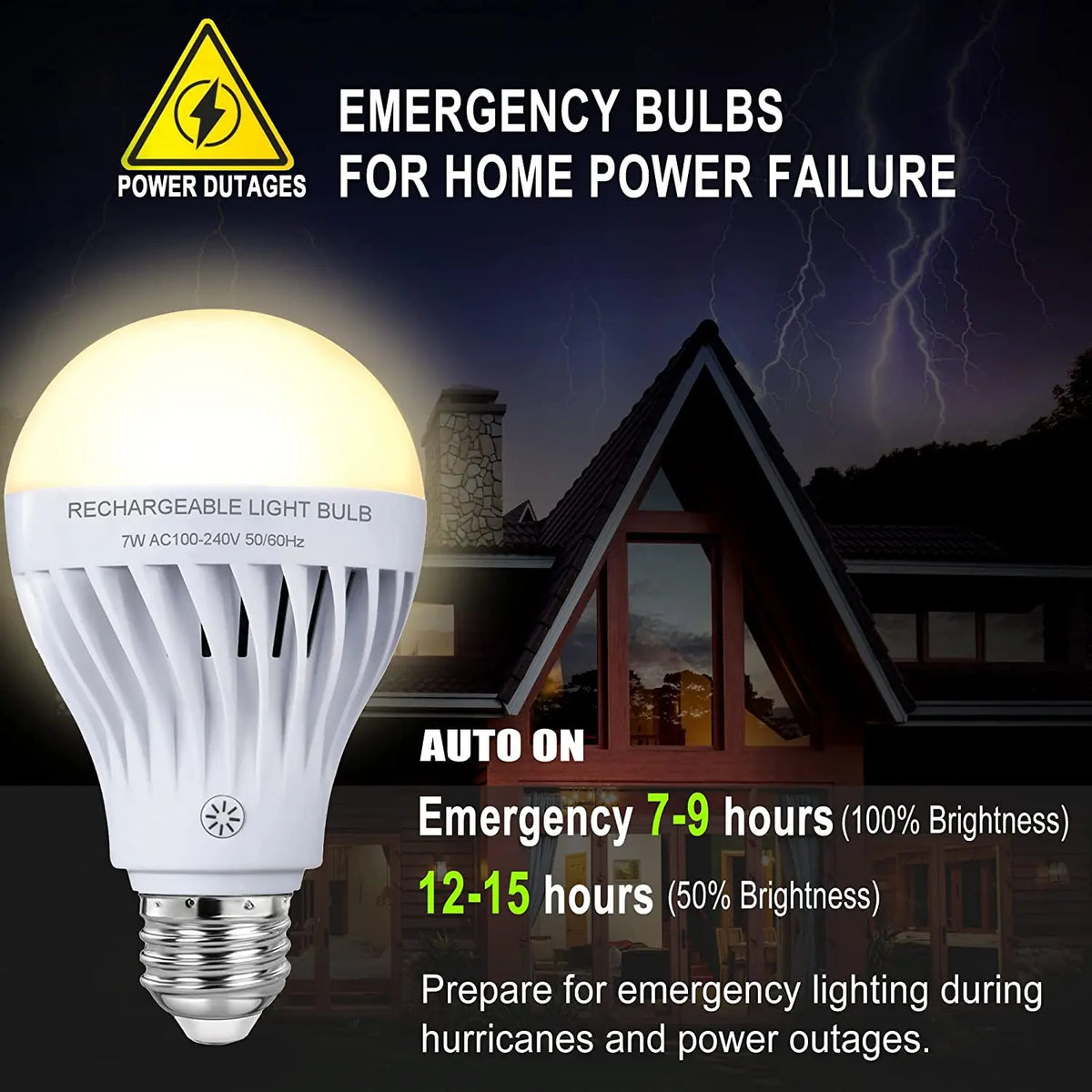 Smart E27 Rechargeable LED Emergency Bulb with IR Remote, Wireless Home Outdoor & Camping Light