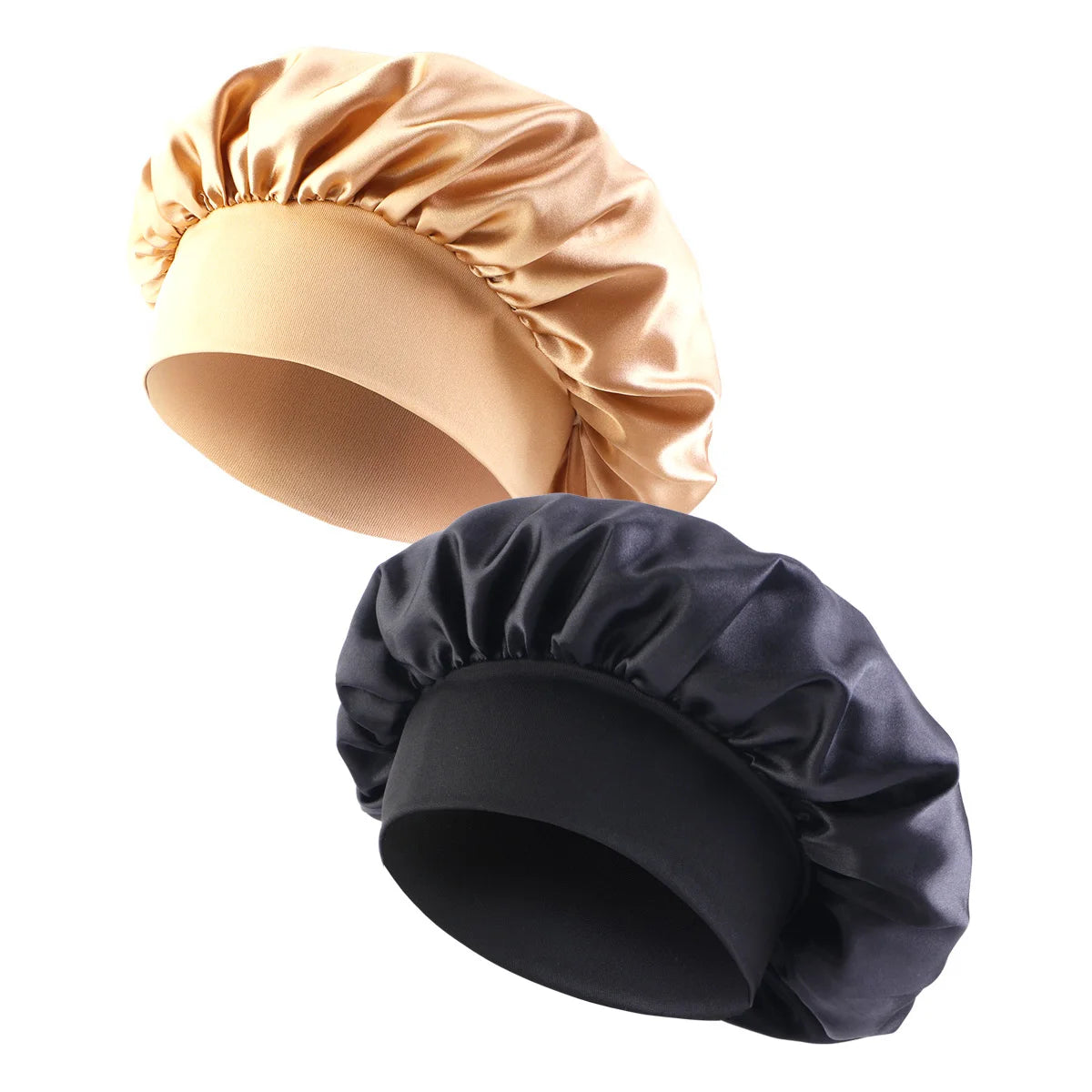 Women's Satin Wide-Brim Sleep Bonnet – Elastic Hair Care Night Cap, One Size
