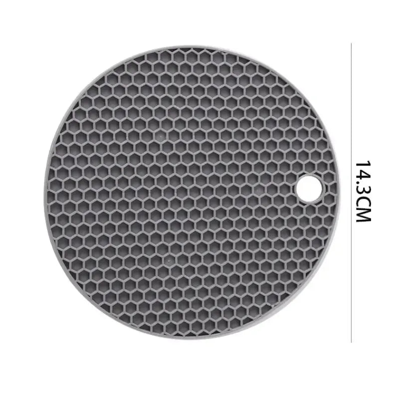 Round Silicone Heat-Resistant Coaster and Non-Slip Pot Holder Trivet Thick Insulating Table Mat