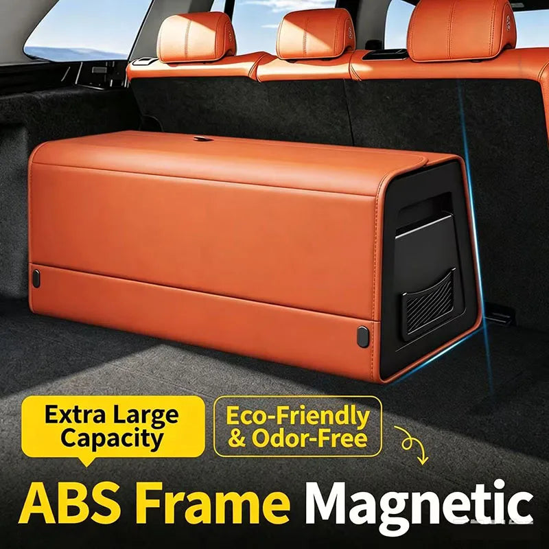 Foldable Nappa Leather Car Trunk Organizer - Large Capacity Multi-Compartment Trunk Storage (S/M/L/XL)