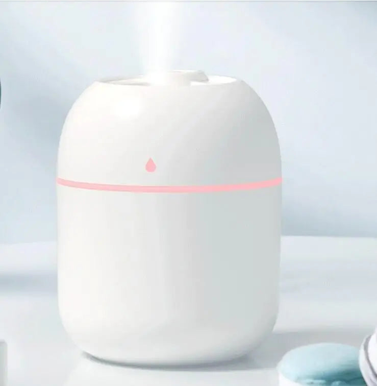 250ml (8.45 fl oz) USB Mini Humidifier & Essential Oil Diffuser for Home and Car — Ultrasonic Quiet Aroma Diffuser with LED Color Light