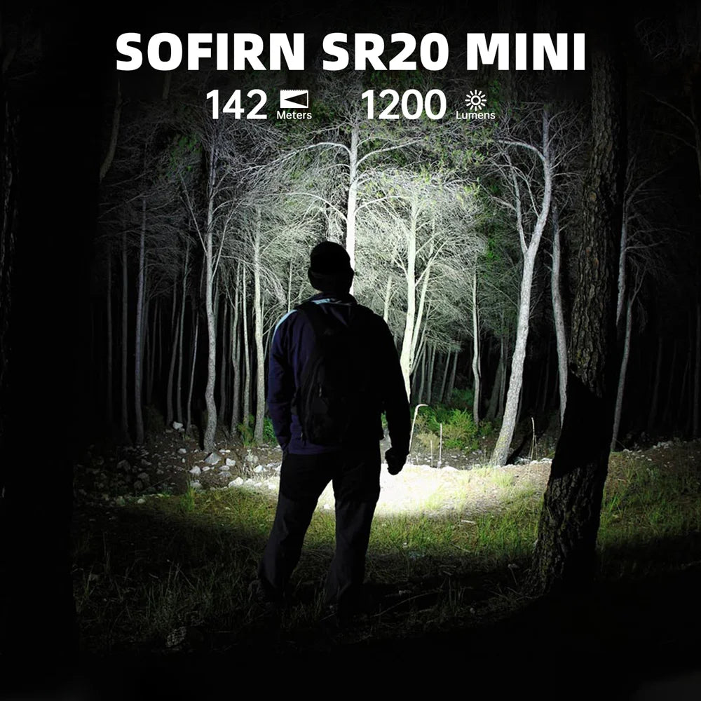 Mini 1200lm Rechargeable Flashlight – USB-C 18350 Battery, IPX8 Waterproof, Red Night-Vision LED for Camping & Emergency
