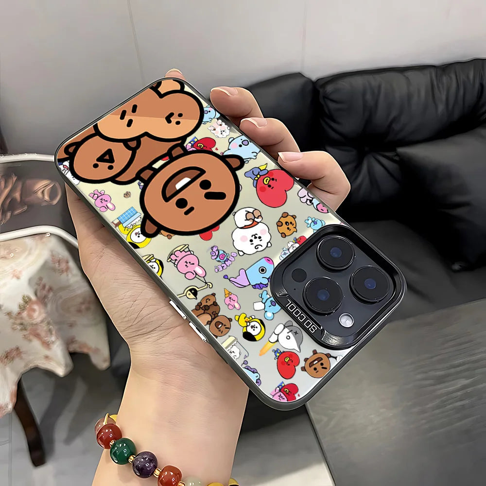 Cute Cartoon Phone Case for iPhone – Matte Silicone Anti-Fall Shockproof Protective Cover