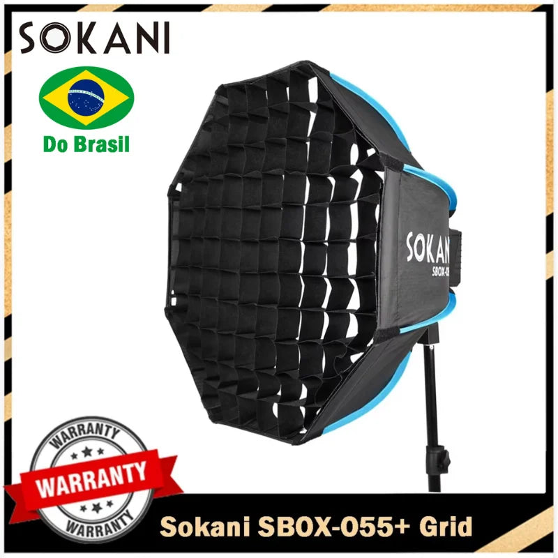55cm (21.7in) Deep Octagon Foldable Softbox — Bowens Mount, 8-Rib Parabolic Softbox for Continuous LED Studio Lights