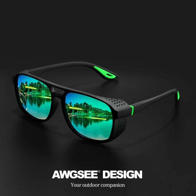 Men's Polarized Riding Sunglasses – Square Polycarbonate Frame for Outdoor Sports & Casual Wear