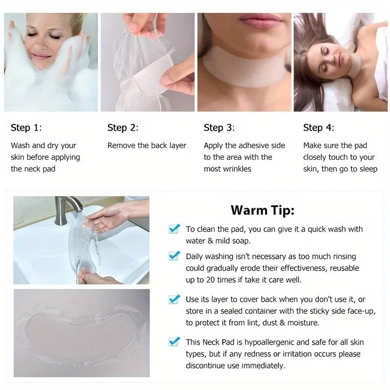 Reusable Silicone Neck Pad – Transparent Neck Tape for Anti-Wrinkle Treatment & Prevention