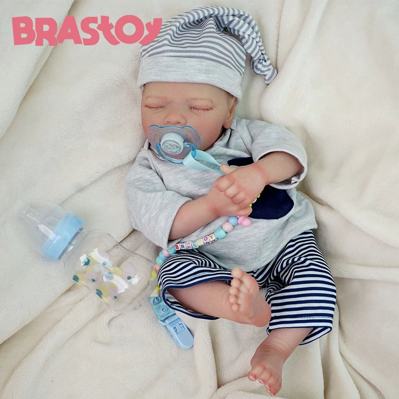 Reborn Baby Doll 48cm (19in) Realistic Silicone Boy Bathable Painted Newborn Doll