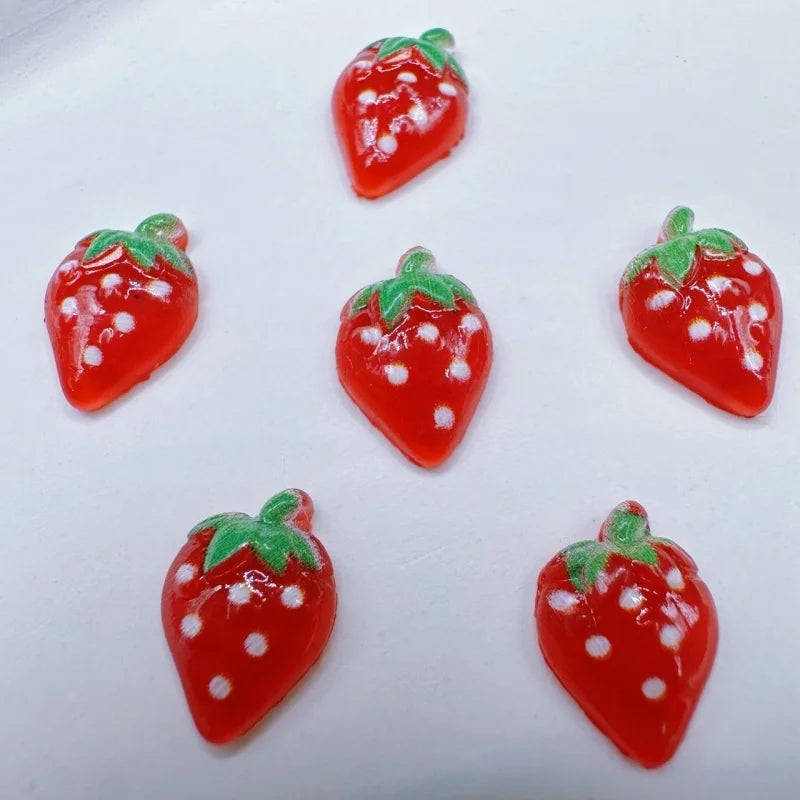 20-Pack 3D Mini Red Cherry Nail Charms Resin Nail Art Decorations for DIY Manicure