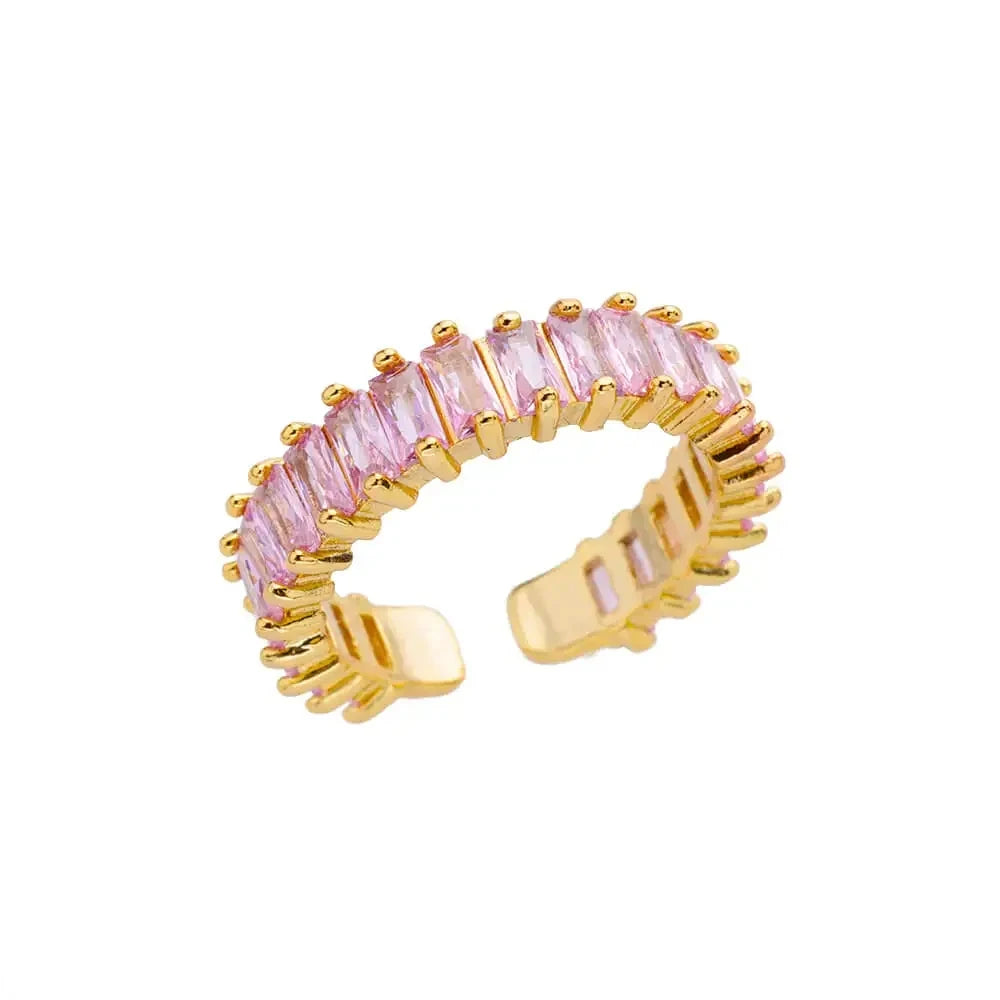 316L Stainless Steel Gold-Tone Women's Ring – Hypoallergenic Classic Tension-Set Wedding & Couple Ring