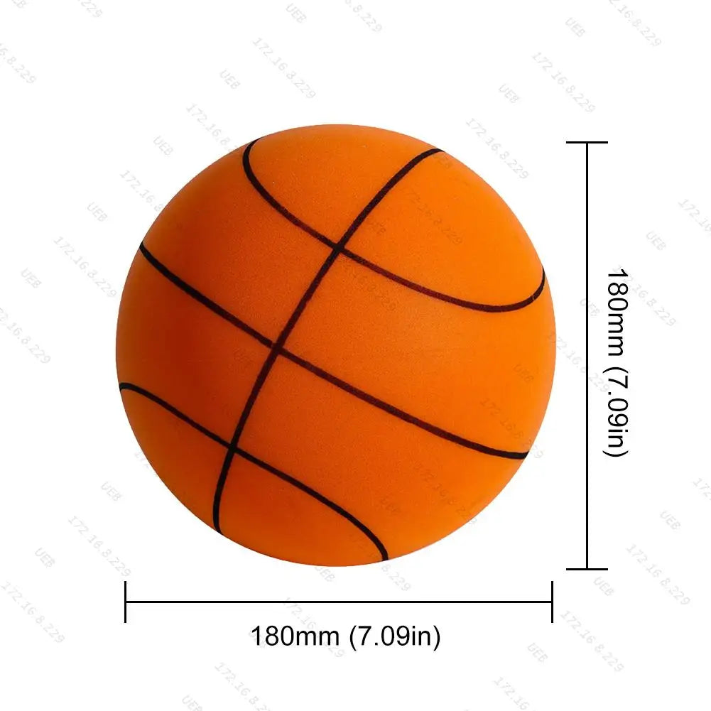 Kids Silent Foam Basketball — Indoor Squeezable Bounce Ball, Sizes 3/5/7