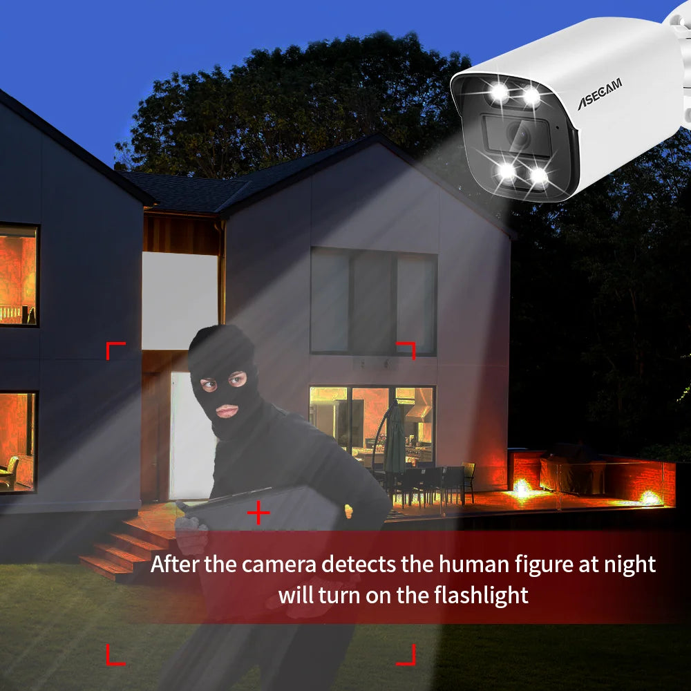 4K 8MP PoE Bullet IP Camera with Audio H.265 ONVIF Color Night Vision IP67 Metal Outdoor Surveillance