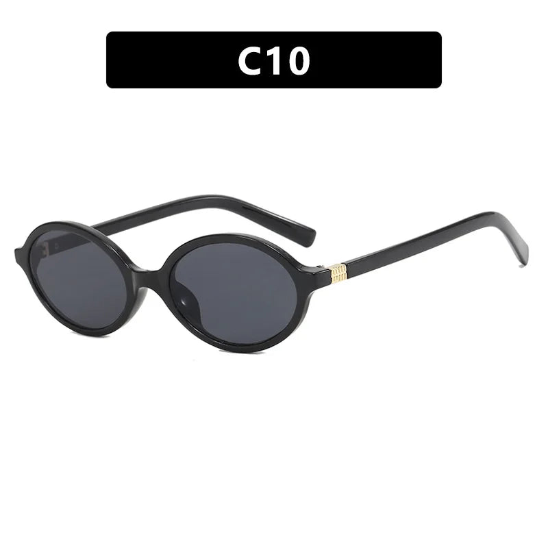 Vintage Small Oval Sunglasses Retro Leopard Frame UV400 Blue Light Blocking Lenses for Women & Men