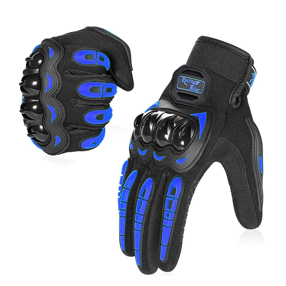 Motorcycle Racing Gloves Breathable Full-Finger Motocross Gloves with Knuckle Protection and Silicone Palm Grip, Unisex Sizes M-XXL