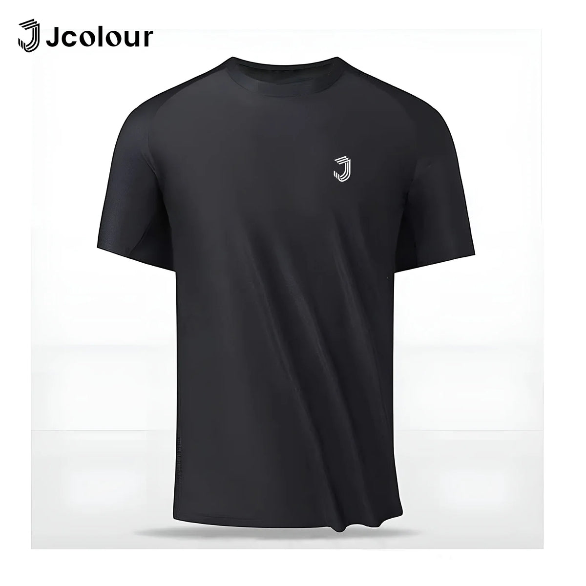 Men's Black Athletic T-Shirt Breathable Quick-Dry Slim Fit