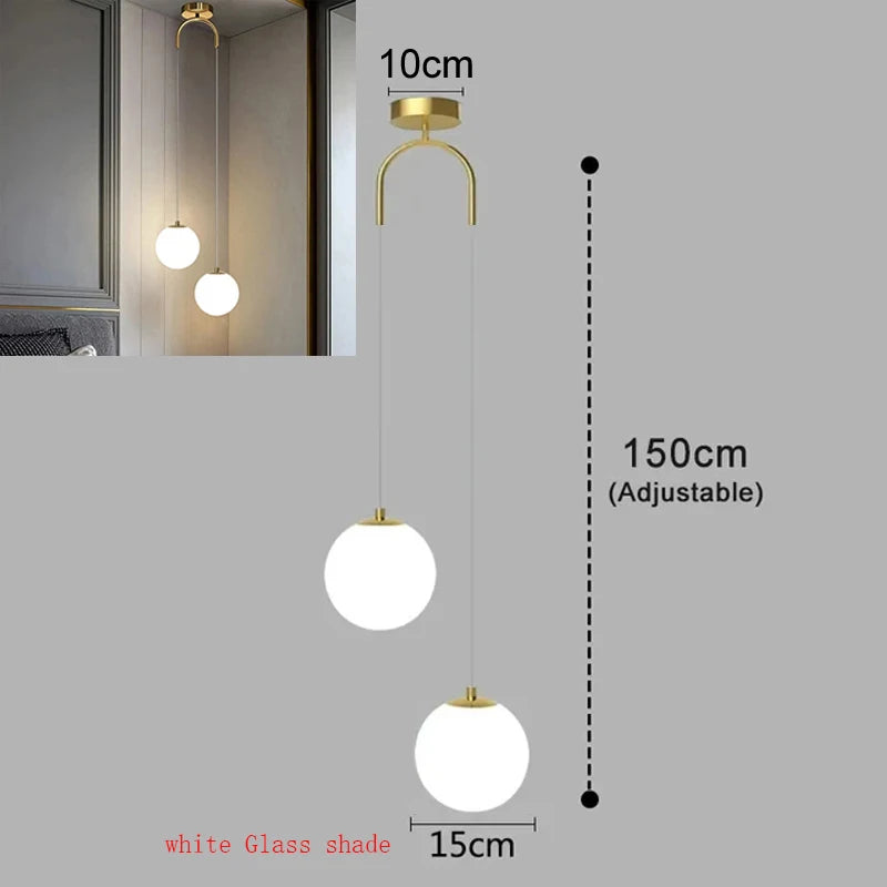 Modern Glass LED Pendant Light Chandelier – Indoor Ceiling Hanging Lamp for Living Room, Bedroom, Dining, Restaurant & Bar