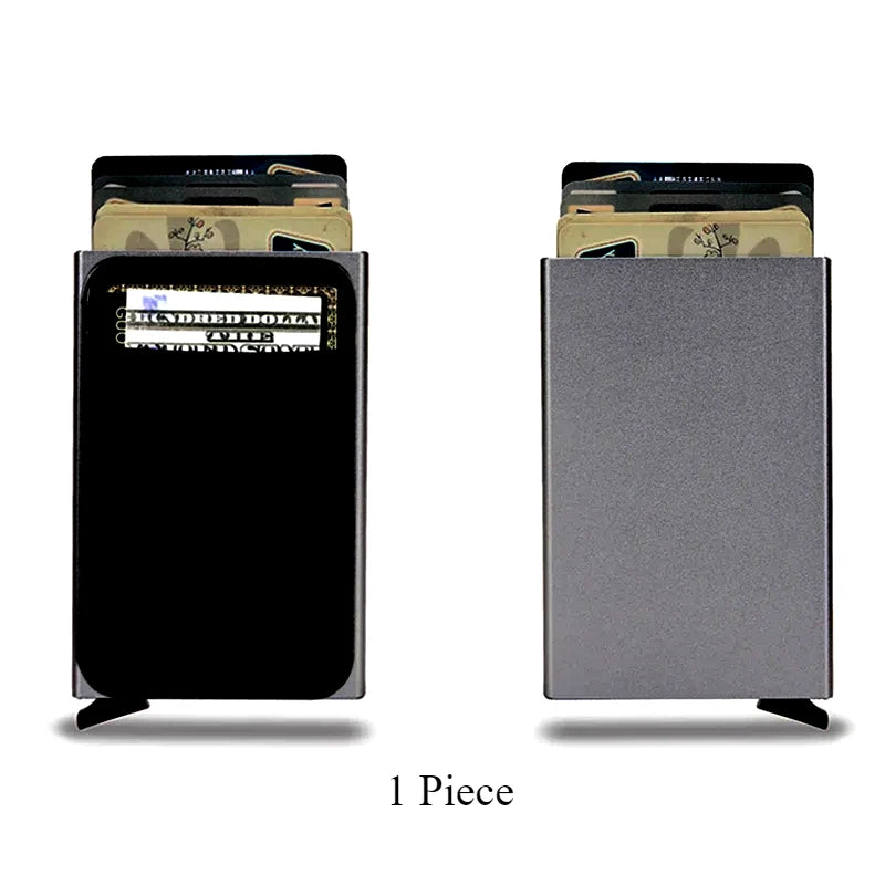 Slim RFID Blocking Credit Card Holder Wallet for Men Anti-Theft Metal Money Card Case