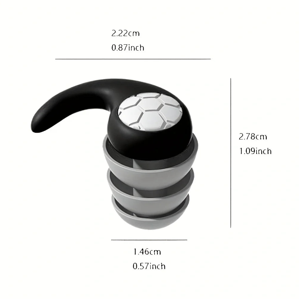 Silicone Noise-Canceling Earplugs - Waterproof 3-Layer Noise Filter for Sleep & Swimming