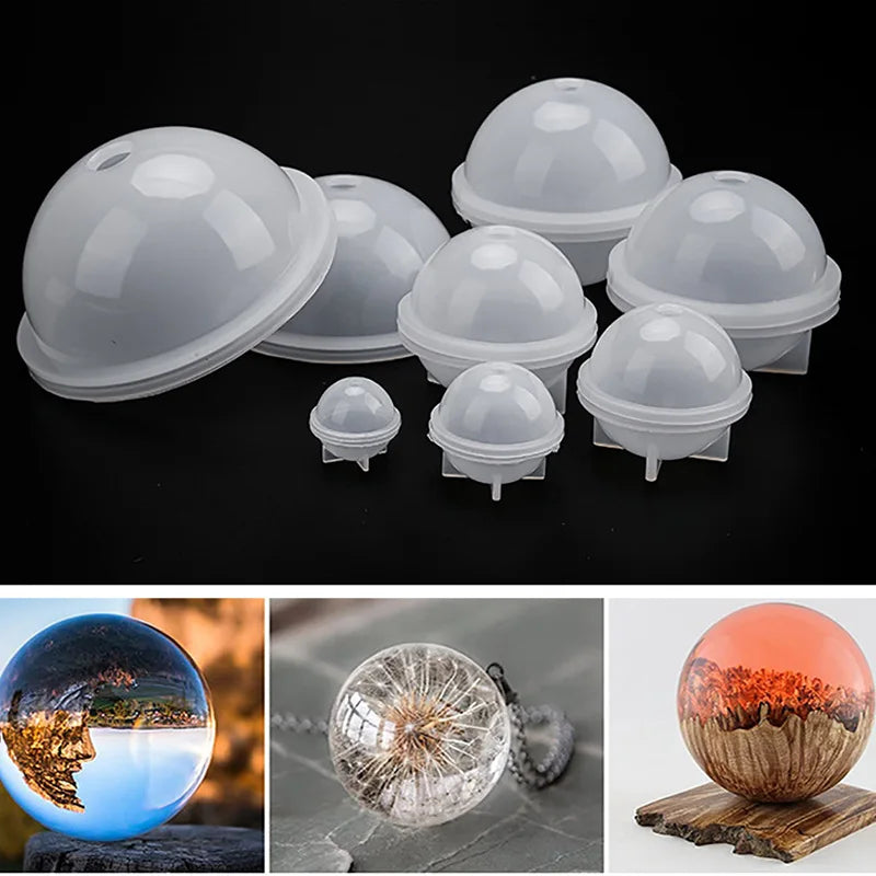 Sphere Silicone Resin Mold 20–100 mm (0.8–3.94 in) Round Clear Ball for UV & Epoxy Resin Crafts