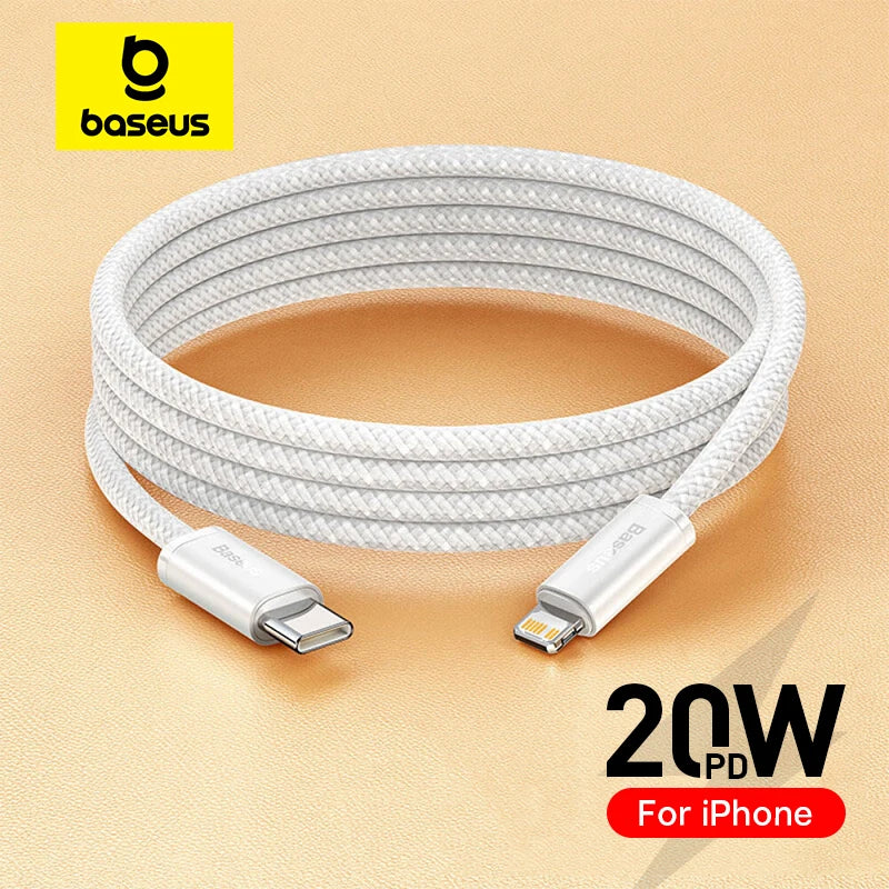 20W PD USB-C to Lightning Fast Charging Cable for iPhone & iPad, Braided 3A, 480Mbps