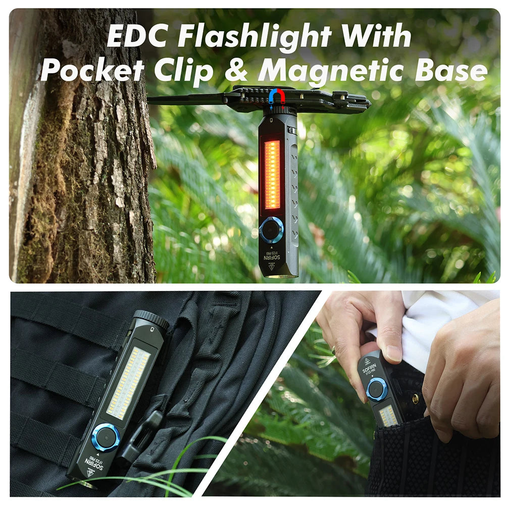 5000-Lumen Rechargeable USB-C LED Flashlight — High-Output EDC Torch with RGB Side Light, Magnetic Tailcap & Power Bank, IP66 Waterproof for Camping & Emergency