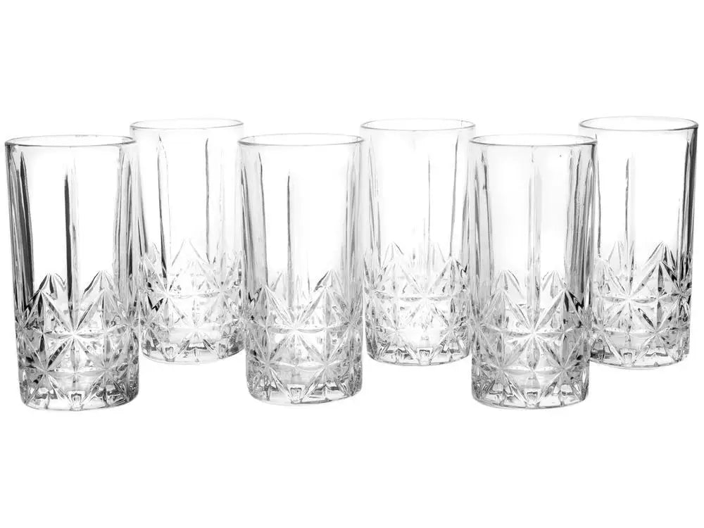 6-Piece 350ml (12 fl oz) Glass Highball Tumbler Set - Clear