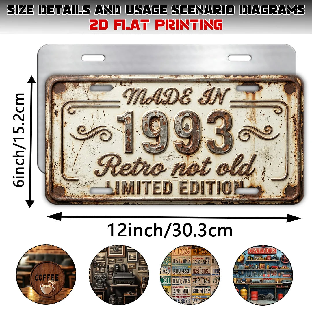 2D Flat Decorative License Plate Insert – Single Metal Car & Motorcycle Plate Sign