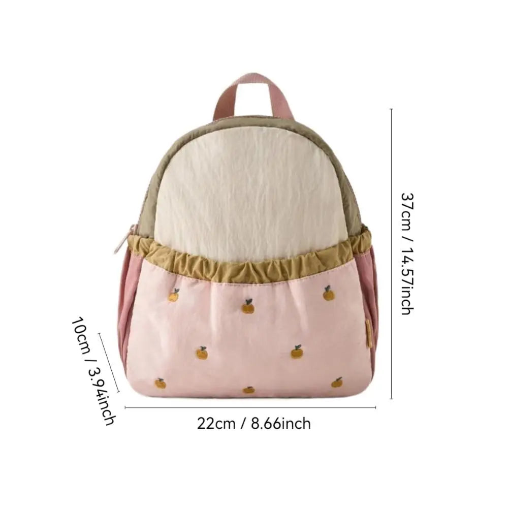 Little Apple Embroidered Backpack Lightweight Large Capacity School & Travel Bag 37 x 22 x 10 cm (14.6 x 8.7 x 3.9 in)