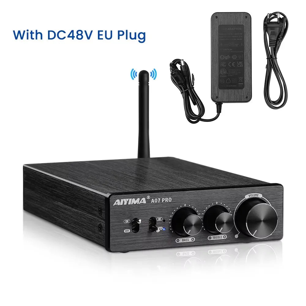 300W x2 Class D Hi‑Fi Stereo Power Amplifier with Bluetooth 5.2 AptX and RCA Inputs for Home Speakers