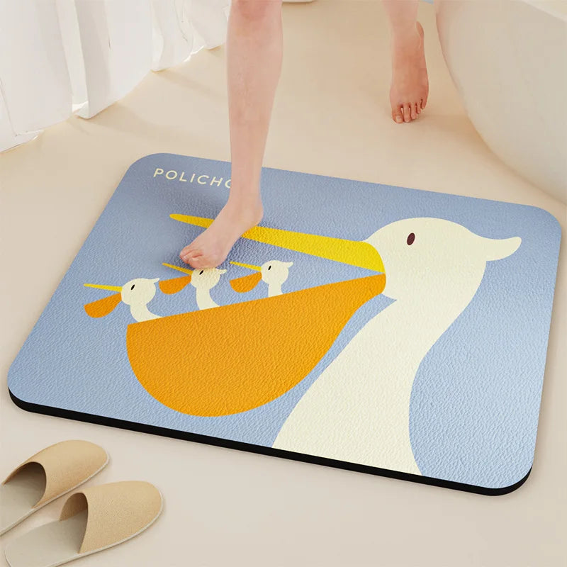 Diatomite Quick-Dry Bath Mat – Absorbent Anti-Slip Bathroom Rug, Washable Shower & Toilet Floor Mat, Multiple Sizes 30×40 to 60×90 cm (11.8×15.7 to 23.6×35.4 in)