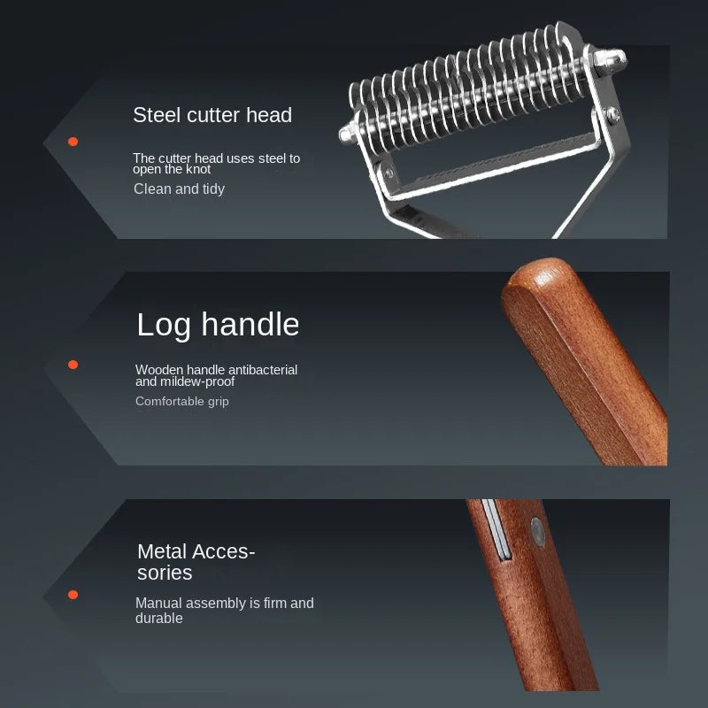 Self-Cleaning Pet Brush for Dogs & Cats – Stainless Steel Dematting Comb & Hair Remover