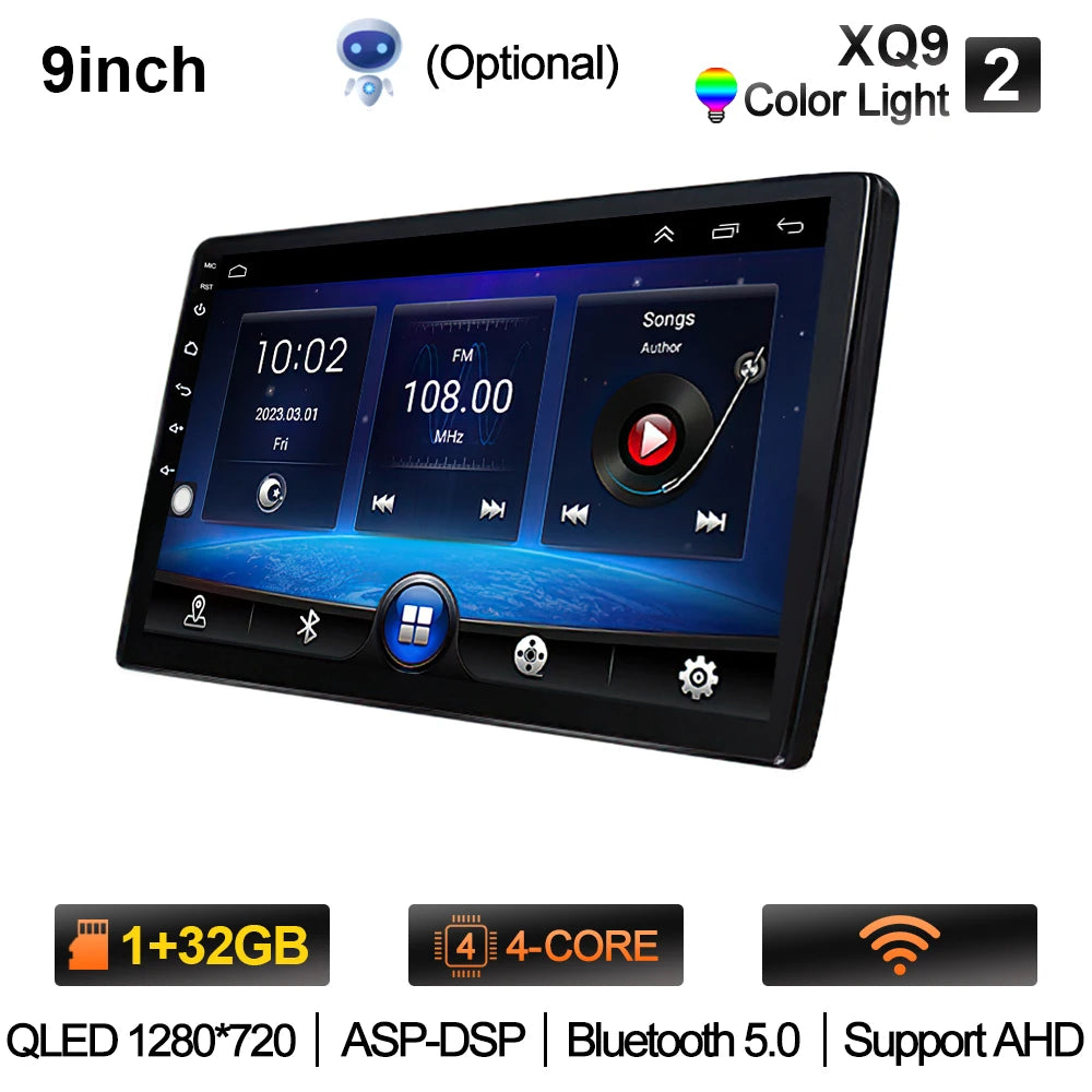 2-DIN Android Car Stereo - CarPlay & Android Auto, 7/9/10.1 inch (17.8/22.9/25.6 cm) QLED GPS, 8-Core CPU, DSP, WiFi & 4G, 6GB/128GB