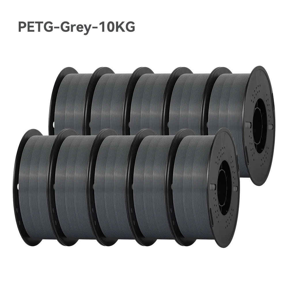 PLA and PETG 3D Printer Filament 10-Roll Pack — 1.75mm, 1kg (2.2 lb) Each — 10 kg (22 lb) Total, Assorted Colors, Eco-Friendly