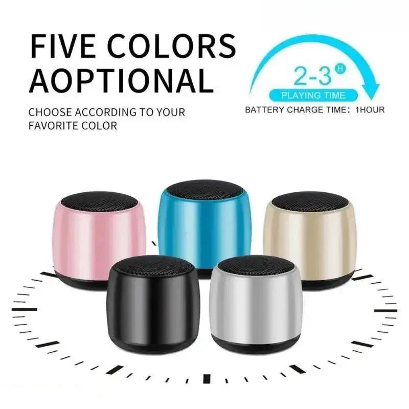 Portable Bluetooth Mini Speaker – Stereo Wireless Speaker with USB Charging, Built-In Microphone & Outdoor Subwoofer for Phone & PC
