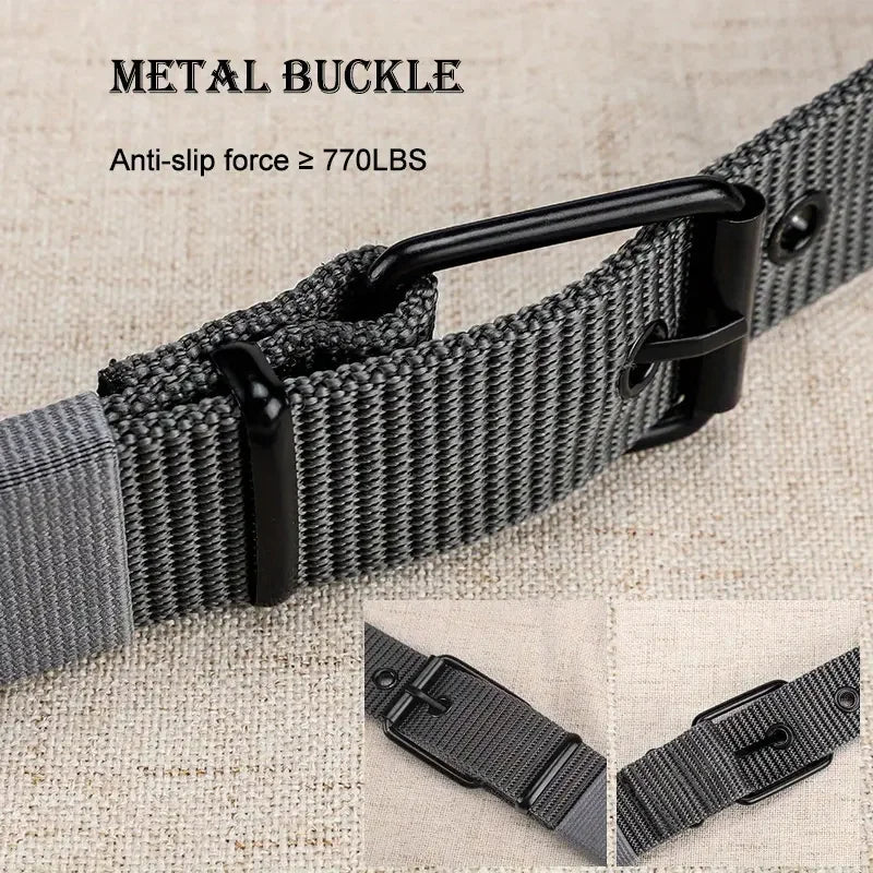 Durable Nylon Canvas Tactical Belt – Heavy-Duty Work Belt with Quick-Release Prong Buckle, 3.4 cm (1.34 in) Width