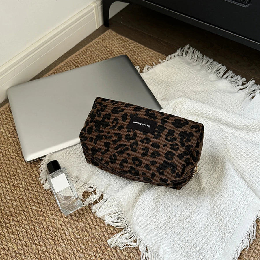 Leopard print makeup bag, view 4