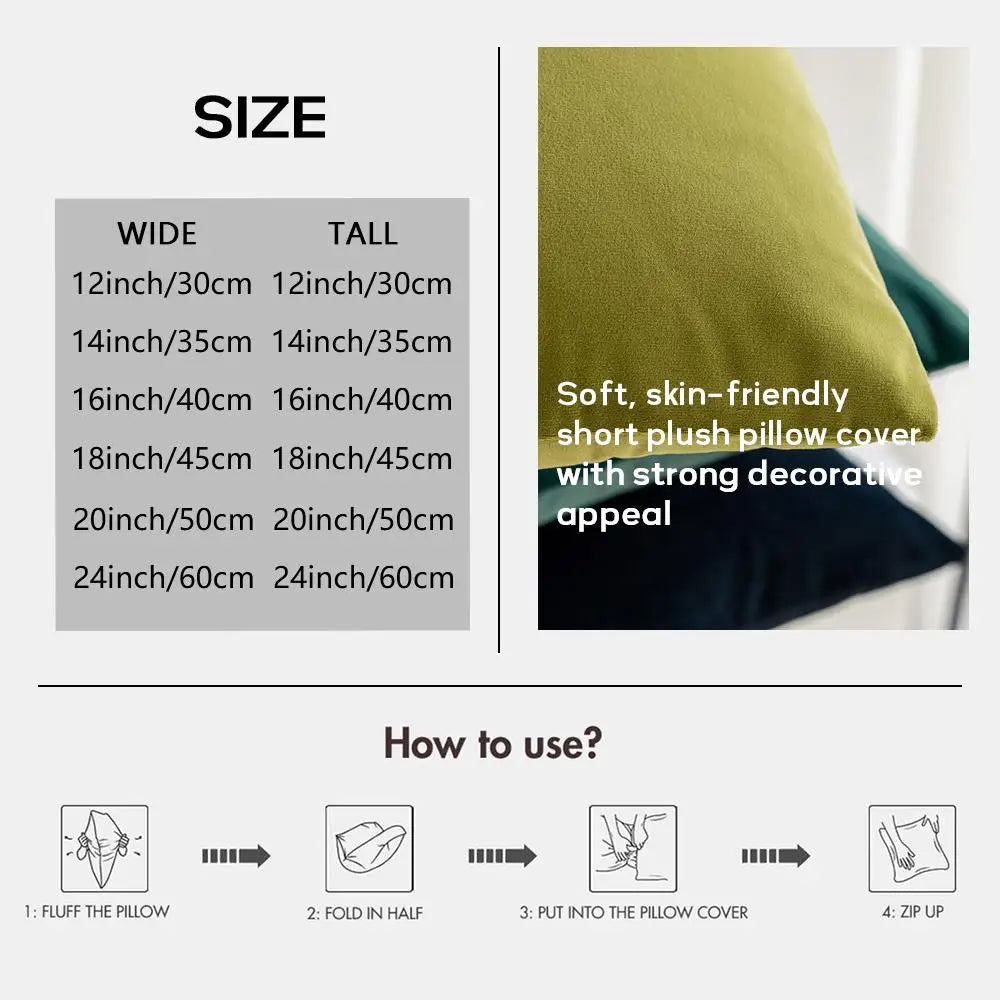 Spooky Goat Face 2D Short Plush Square Cushion Cover 16x16 in (40x40 cm) Sofa Throw Pillow Case