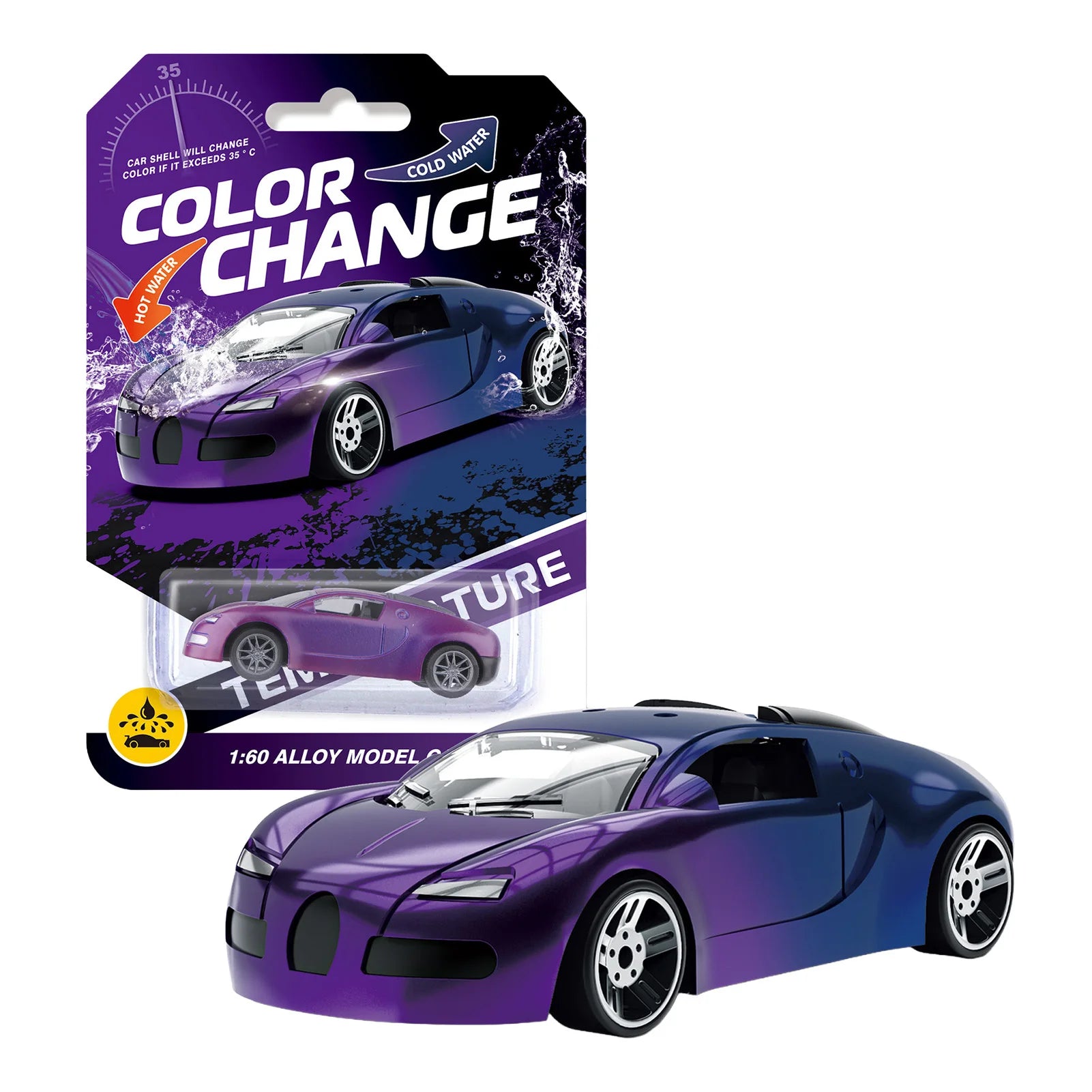 Alloy Color-Changing Off-Road Racing Car Toy with LED Lights, Die-Cast Inertial Kids Vehicle