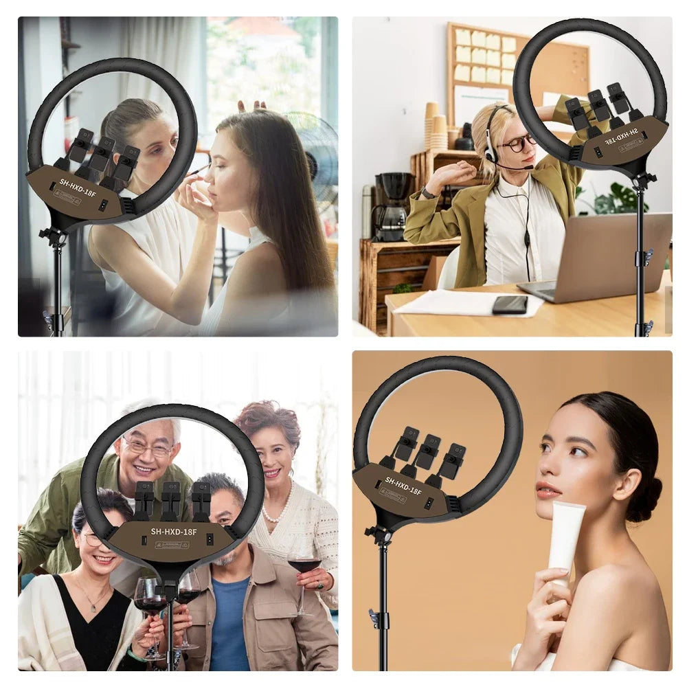18-Inch (45 cm) 36W Bi-Color Ring Light Kit – Adjustable Stand, Phone Holder & Carry Bag for Makeup, Tattoo, Lash Extensions, Barber