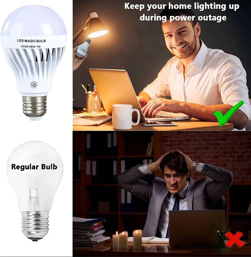 Smart E27 Rechargeable LED Emergency Bulb with IR Remote, Wireless Home Outdoor & Camping Light